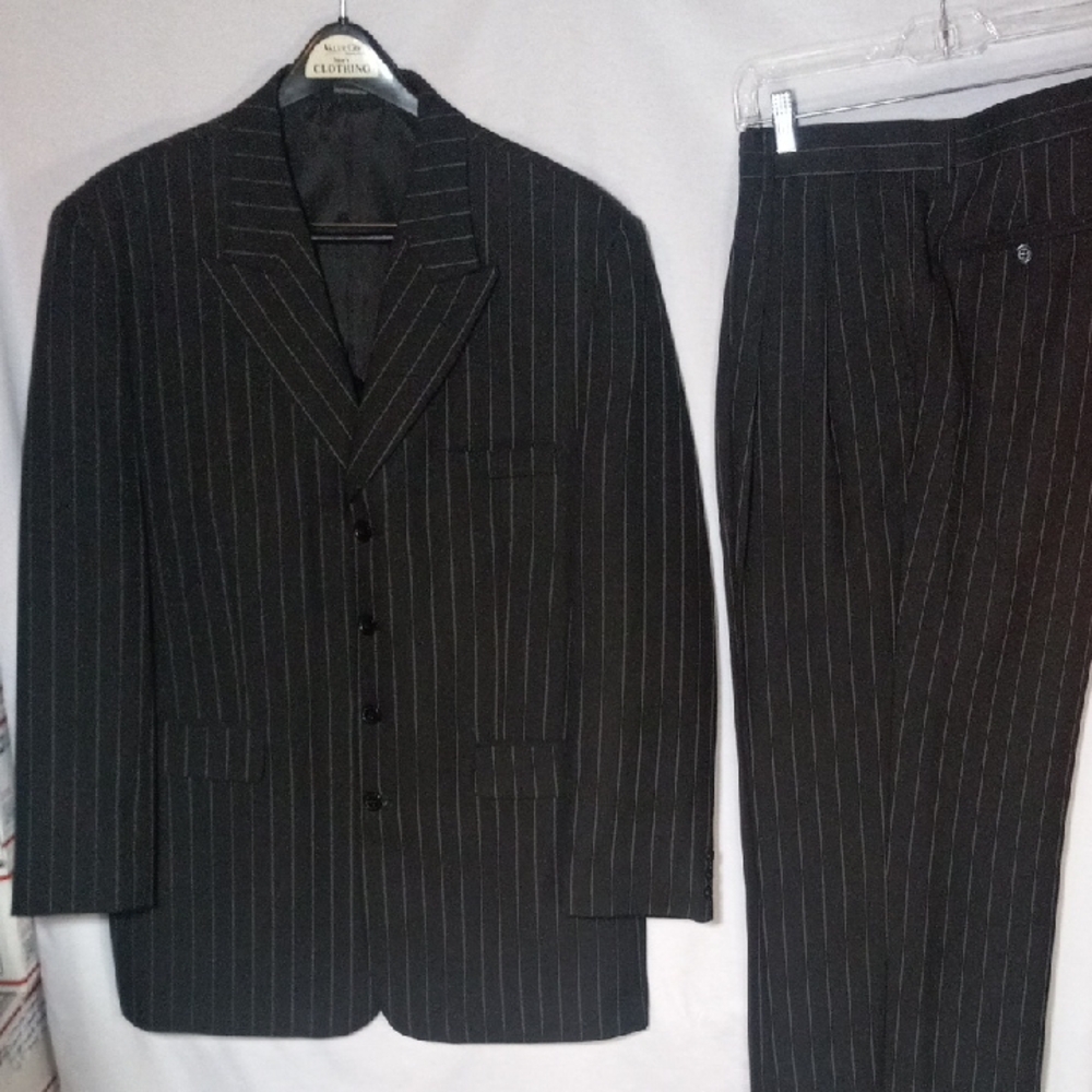 Classic Black Pinstripe Men's Suit